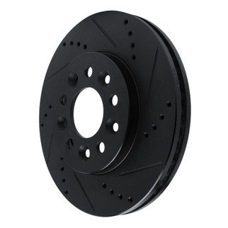 R1 04-07 Ford Freestar Front Right Drilled & Slotted Black Brake Rotor