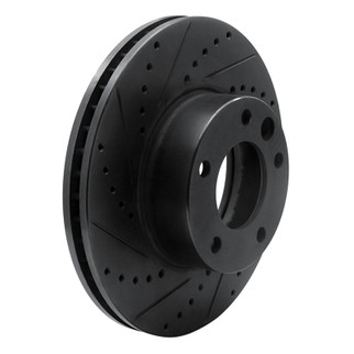 R1 08-18 Mercedes-Benz G550 Front Left Drilled & Slotted Black Brake Rotor