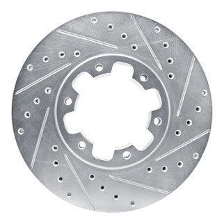 R1 96-04 Infiniti QX4 Front Right Drilled & Slotted Silver Brake Rotor