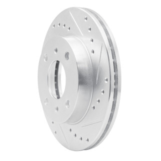 R1 89-13 Infiniti G20 Front Right Drilled & Slotted Silver Brake Rotor
