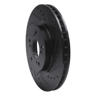 R1 05-12 Acura RL Front Right Drilled & Slotted Black Brake Rotor