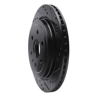 R1 10-16 Cadillac SRX Rear Right Drilled & Slotted Black Brake Rotor