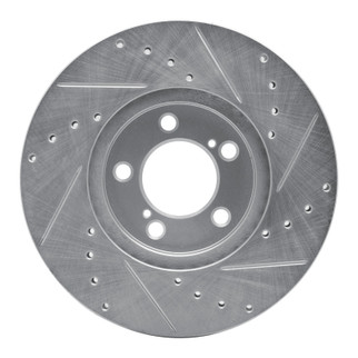 R1 93-07 Ford Thunderbird Front Left Drilled & Slotted Silver Brake Rotor