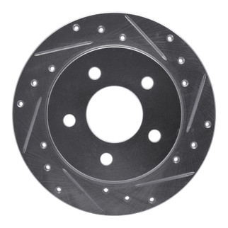 R1 94-04 Ford Mustang Rear Right Drilled & Slotted Silver Brake Rotor