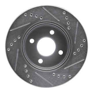 R1 03-10 Chevrolet Cobalt Front Left Drilled & Slotted Silver Brake Rotor