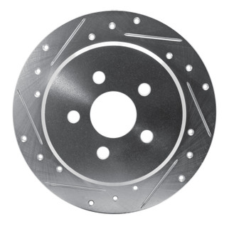 R1 95-03 Chrysler PT Cruiser Rear Left Drilled & Slotted Silver Brake Rotor