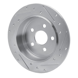 R1 95-03 Chrysler PT Cruiser Rear Left Drilled & Slotted Silver Brake Rotor