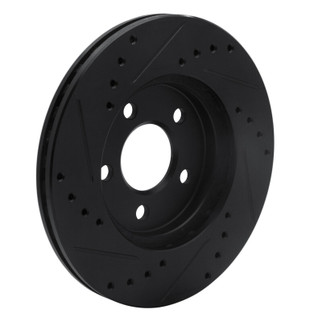 R1 86-90 Chrysler Town & Country Front Right Drilled & Slotted Black Brake Rotor