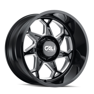 Cali Off-Road 9111 Sevenfold 20x12 / 6x135 BP / -51mm Offset / 87.1mm Hub Gloss Black Milled Wheel