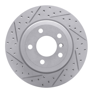 R1 07-19 BMW X5 Rear Left Drilled & Slotted Geo-Carbon Rotor