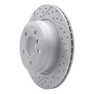 R1 07-19 BMW X5 Rear Left Drilled & Slotted Geo-Carbon Rotor