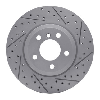 R1 04-10 BMW X3 Front Right Drilled & Slotted Geo-Carbon Rotor