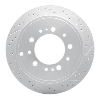 R1 07-22 Lexus Lx570 Rear Right Drilled & Slotted Geo-Carbon Rotor