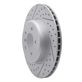 R1 10-19 BMW 640I Xdrive Gran Coupe Rear Left Drilled & Slotted Geo-Carbon Rotor