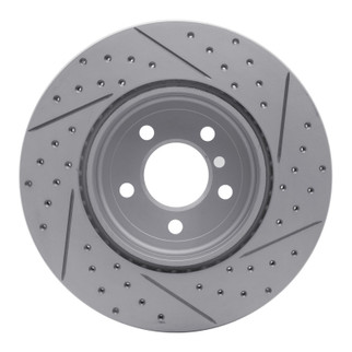 R1 10-19 BMW 640I Xdrive Gran Coupe Rear Left Drilled & Slotted Geo-Carbon Rotor