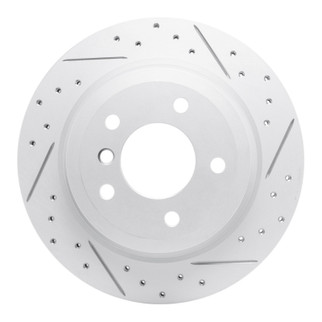R1 09-16 BMW Z4 Rear Right Drilled & Slotted Geo-Carbon Rotor