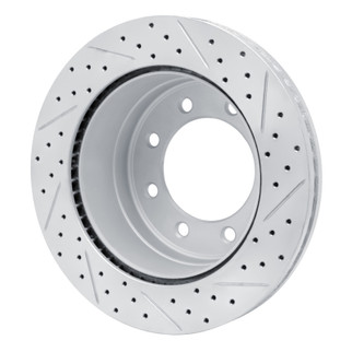 R1 11-22 Ford F-250 4WD (Super Duty) Rear Left Drilled & Slotted Geo-Carbon Rotor