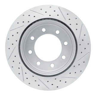 R1 11-22 Ford F-250 4WD (Super Duty) Rear Left Drilled & Slotted Geo-Carbon Rotor