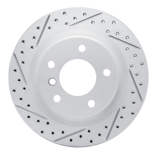 R1 08-13 BMW 128I Rear Left Drilled & Slotted Geo-Carbon Rotor