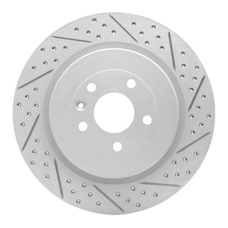 R1 13-19 Ford Explorer Rear Right Drilled & Slotted Geo-Carbon Rotor