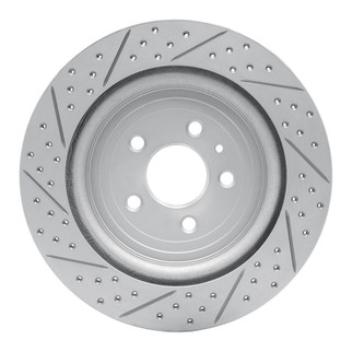 R1 13-19 Ford Explorer Rear Right Drilled & Slotted Geo-Carbon Rotor