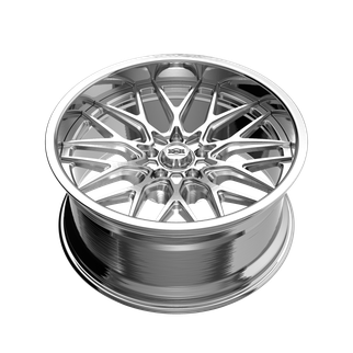 Ridler 681 22x9 / 5x120.65 BP / 0mm Offset / 83.82mm Hub Brushed w/ Polished Lip Wheel