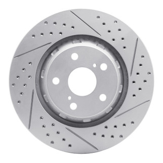 R1 09-15 Toyota Venza Front Right Drilled & Slotted Geo-Carbon Rotor