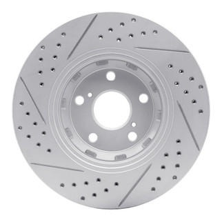 R1 09-15 Toyota Venza Front Right Drilled & Slotted Geo-Carbon Rotor