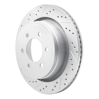 R1 12-20 Ford F-150 4WD Rear Left Drilled & Slotted Geo-Carbon Rotor