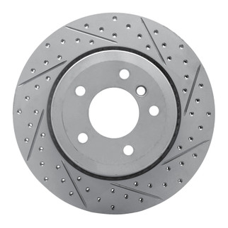R1 06-10 BMW 530Xi Rear Right Drilled & Slotted Geo-Carbon Rotor