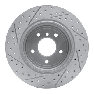 R1 06-10 BMW 530Xi Rear Right Drilled & Slotted Geo-Carbon Rotor