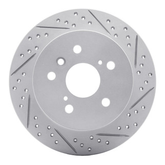R1 07-12 Lexus Es350 Rear Right Drilled & Slotted Geo-Carbon Rotor
