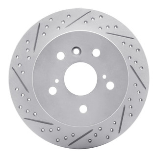 R1 07-12 Lexus Es350 Rear Left Drilled & Slotted Geo-Carbon Rotor