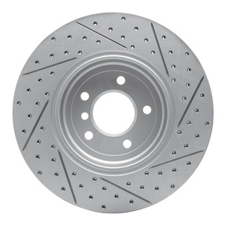 R1 04-10 BMW 645Ci Rear Left Drilled & Slotted Geo-Carbon Rotor