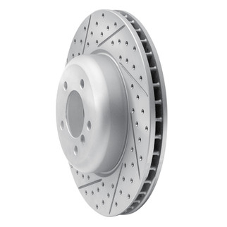 R1 04-10 BMW 645Ci Front Left Drilled & Slotted Geo-Carbon Rotor