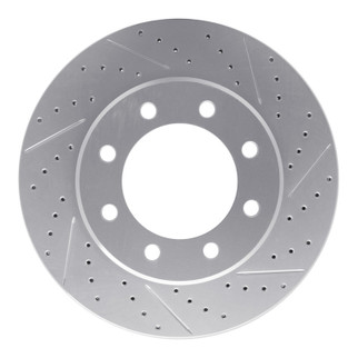 R1 08-25 Ford E-150 Rear Right Drilled & Slotted Geo-Carbon Rotor