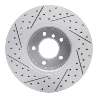 R1 04-10 BMW 525Xi Front Right Drilled & Slotted Geo-Carbon Rotor