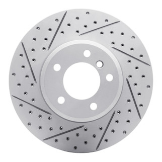 R1 04-10 BMW 528I Xdrive Front Left Drilled & Slotted Geo-Carbon Rotor