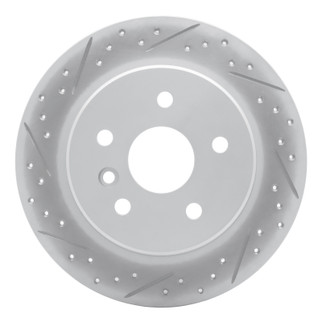 R1 00-04 Toyota Avalon Rear Left Drilled & Slotted Geo-Carbon Rotor