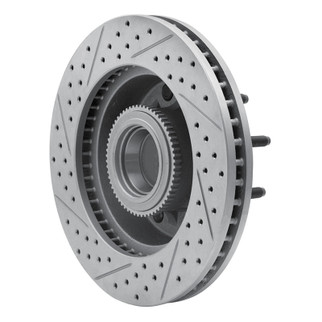 R1 06-12 Ford F-350 Super Duty 2WD Front Right Drilled & Slotted Geo-Carbon Rotor