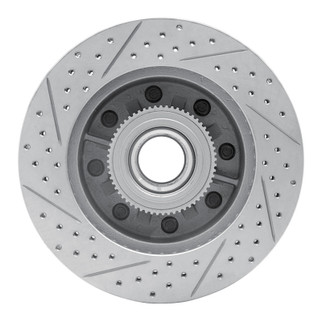 R1 06-12 Ford F-350 Super Duty 2WD Front Right Drilled & Slotted Geo-Carbon Rotor