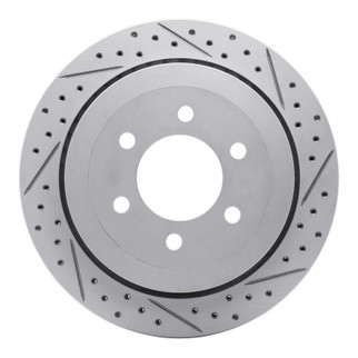 R1 07-17 Ford Expedition Rear Right Drilled & Slotted Geo-Carbon Rotor