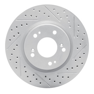 R1 04-12 Mitsubishi Eclipse Front Right Drilled & Slotted Geo-Carbon Rotor