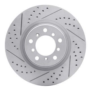 R1 01-06 BMW M3 Right Front Drilled & Slotted Geo-Carbon Rotor