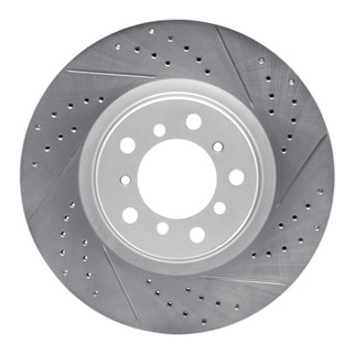 R1 01-06 BMW M3 Left Front Drilled & Slotted Geo-Carbon Rotor
