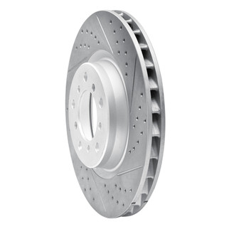 R1 01-06 BMW M3 Left Front Drilled & Slotted Geo-Carbon Rotor