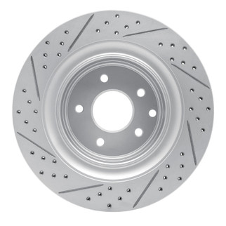 R1 07-15 Infiniti Q60 Rear Right Drilled & Slotted Geo-Carbon Rotor