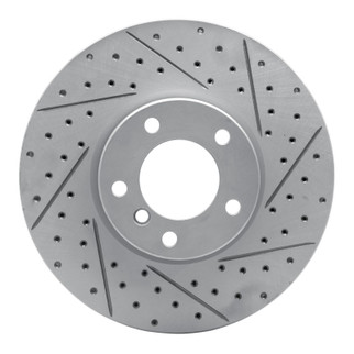 R1 00-03 BMW 530I Front Right Drilled & Slotted Geo-Carbon Rotor