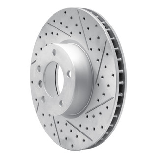R1 00-03 BMW 530I Front Right Drilled & Slotted Geo-Carbon Rotor