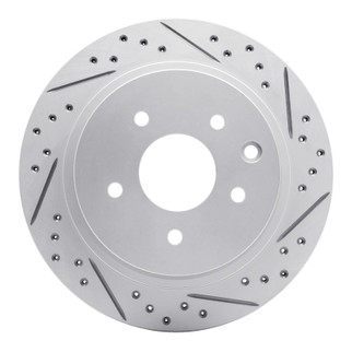 R1 02-06 Infiniti Q45 Rear Right Drilled & Slotted Geo-Carbon Rotor